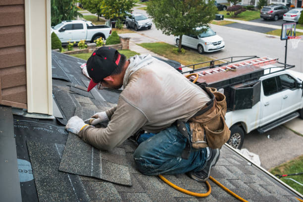 Professional Roofing technician working in Tiverton, RI